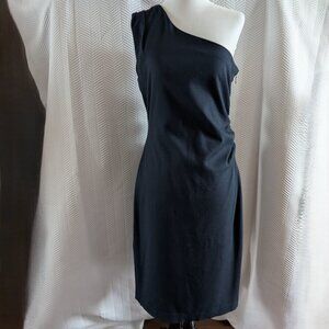 Banana Republic Navy Blue One Shoulder Midi Dress Midi Minimalist Size 10
